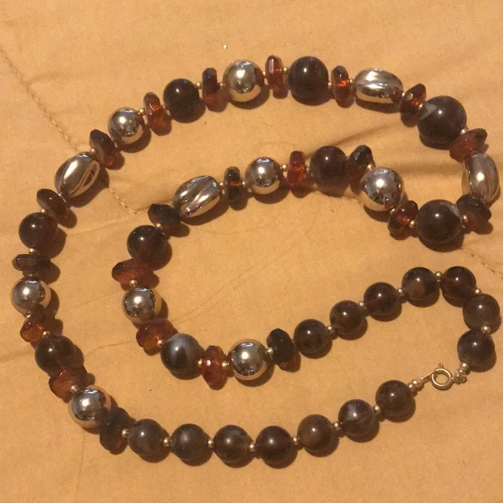 🍂 Amber and gold Costume Necklace 🍂 - Picture 3 of 3